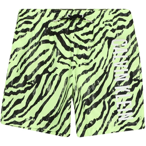 Calvin Klein Swimwear Kratke kopalne hlače neonsko zelena / črna / bela