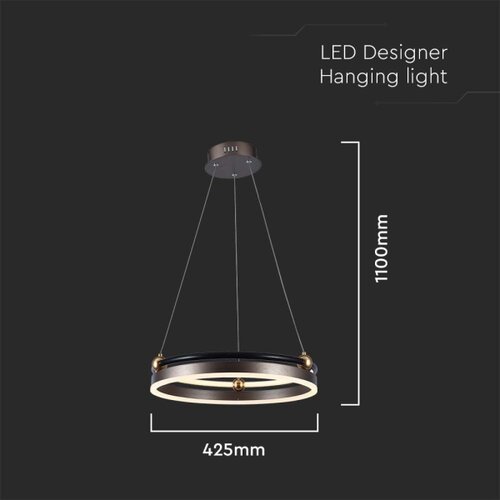  LED luster na sajli LED/20W/230V 3000K &amp;Oslash; 42 cm braon Slike
