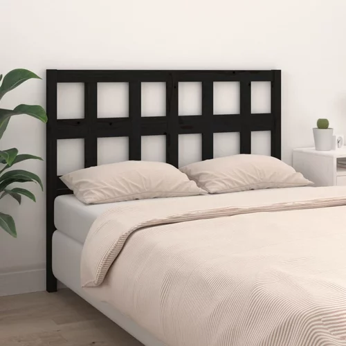  Uzglavlje za krevet crni 205,5 x 4 x 100 cm od masivne borovine