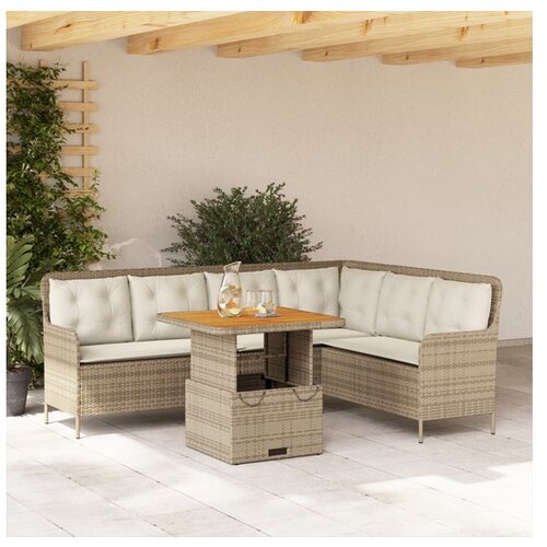 VidaXL 2-dijelni set vrtnih sofa od poliratana s jastucima bež Slike