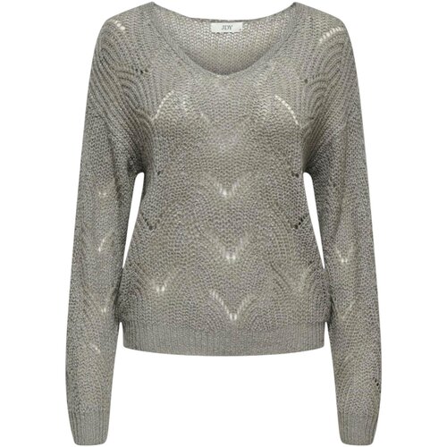 Jacqueline De Yong Puloverji JDYBADUT L/S V-NECK STRUC GLITT PULL KNT 15302387 Siva Slike