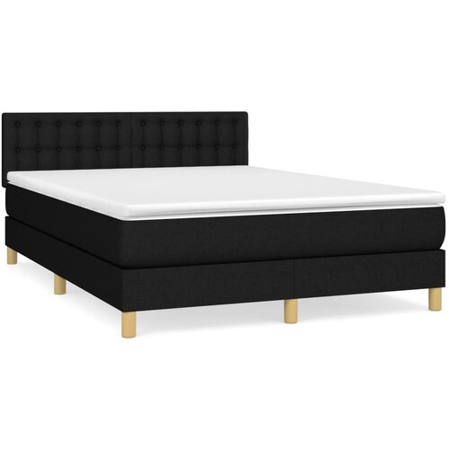 Maison Chic Box spring postelja - Vzmetna postelja z vzmetnico črna 140x200 cm blago SL8196, (21886068) Cene