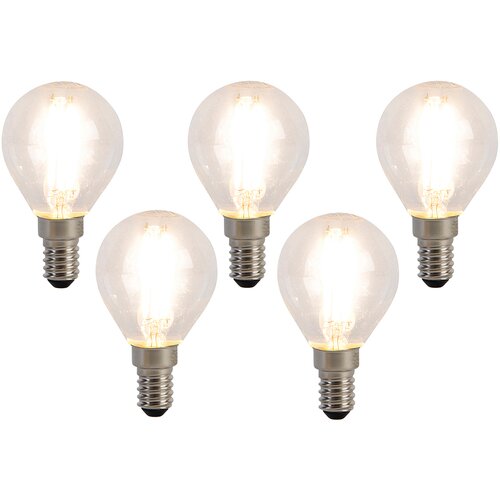 LUEDD Komplet 5 LED žarnic z žarilno nitko E14 P45 4W 470 lm 2700K Slike