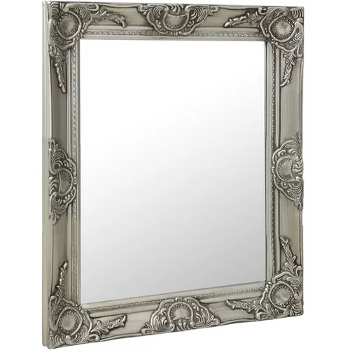  stensko ogledalo v baročnem stilu 50x60 cm srebrno