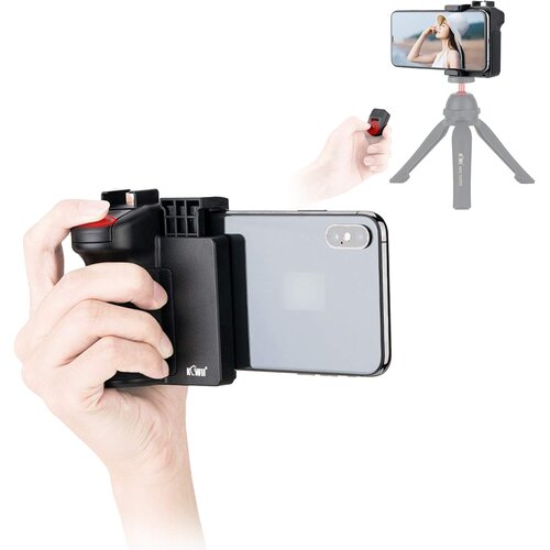 KIWIFOTOS držalo za telefon s snemalnim gumbom za iphone 16, 15, 14, 13, 12, 11 pro max, galaxy S23 Ultra/23/22 in android odprta embalaža Slike