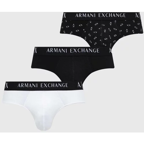Armani Exchange Slip gaćice 3-pack za muškarce, boja: crna