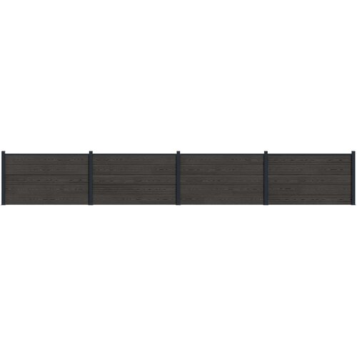 PANEL ograde 4 pcs WPC i aluminij Crna Cene