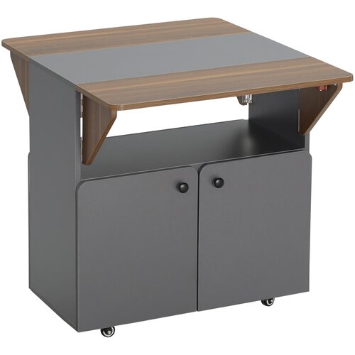 HOMCOM Zložljiva miza iverna plo&scaron;ča, jeklo 70D x 83&Scaron; x 75V cm svetlo siva+temno rjava, (5000242600) Cene