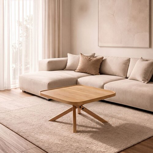 Hanah home klub sto Oscar Kare 100, 100 cm, hrast Cene