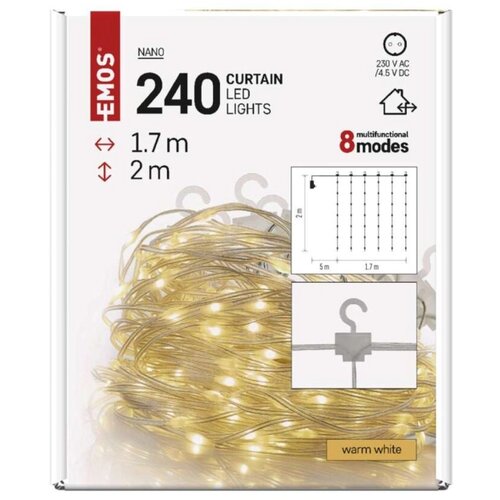 Emos LED nano lanac - zavesa 240 LED 17 x 2 m spoljna i unutra&scaron;nja WW MF program Cene