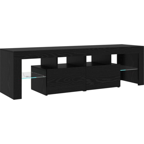 vidaXL TV ormari 3 komada s LED svjetlima, crni hrast, konstruirano drvo, TV ormari s LED svjetlima 2 komada, crni hrast 60x35x40 cm, konstruirano drvo Cijene