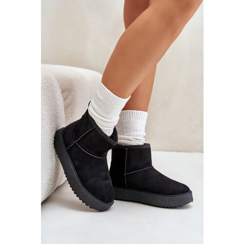 Kesi Women&amp;#039;s platform snow boots made of eco suede black Atteria Slike