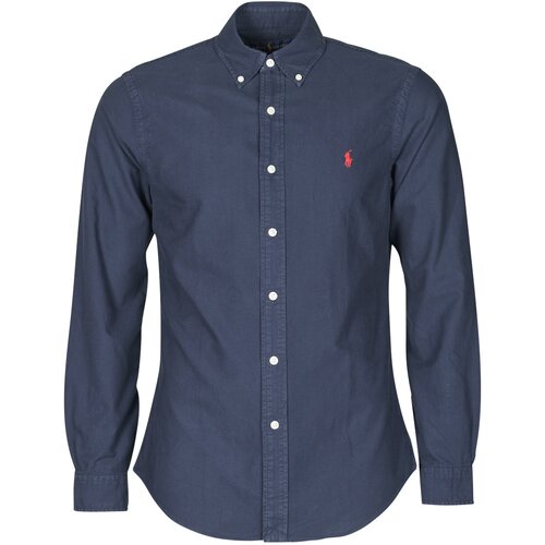 Polo Ralph Lauren CHEMISE CINTREE SLIM FIT EN OXFORD LEGER TYPE CHINO COL BOUTONNE Blue Slike