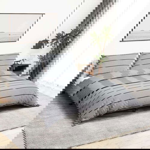  Set posteljine za poplun sivi 135 x 200 cm pamučni Cijene
