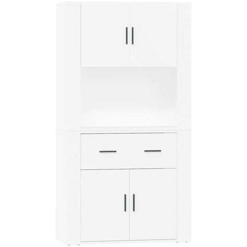 Maison Chic Visoka omara - Komoda - Predalnik bel inženirski les, (21715718) Slike
