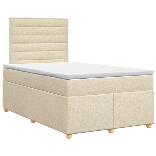  Boxspring krevet s madracem Krem 120 x 200 cm Tkanina - Krem 120 x 200 cm Dizajn linija Slike