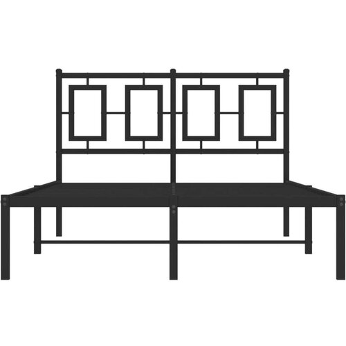 vidaXL Kovinski posteljni okvir z vzglavjem črn 120x200 cm Cene