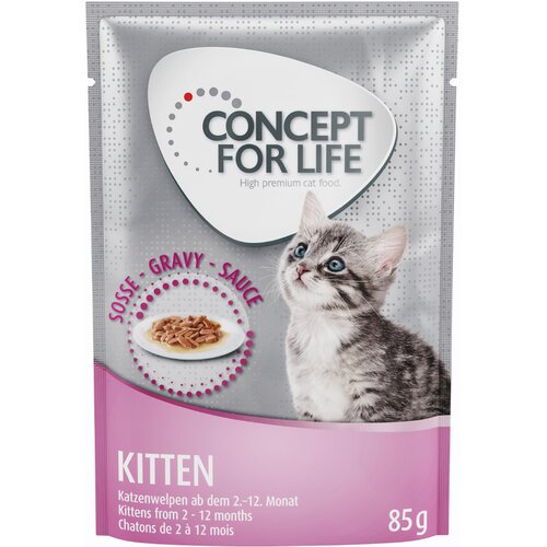Concept for Life Kitten &ndash; izbolj&scaron;ana receptura! - Kot dopolnilo: Kitten v omaki 12 x 85 g Cijene