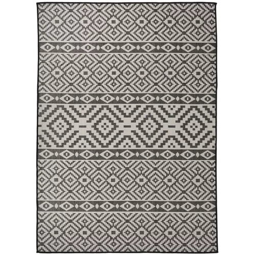 vidaXL Vanjski tepih ravnog tkanja 200 x 280 cm crne pruge