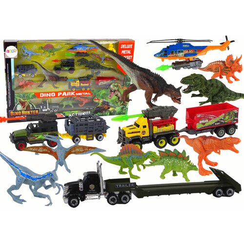 Lean Toys Komplet vozil Veliki helikopter dinozavri 8 kosov Slike