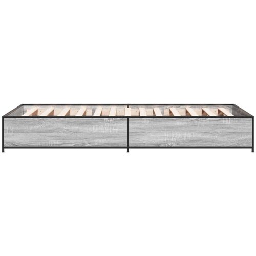 VidaXL Okvir kreveta boja hrasta 90 x 190 cm konstruirano drvo i metal Slike