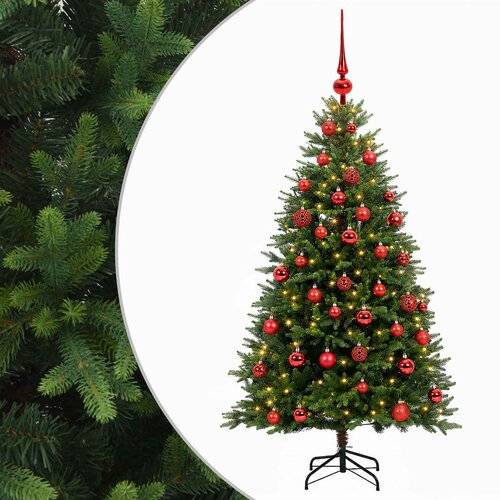  Umjetno božićno drvce s kuglicama 150 cm 150 LED lampica Slike