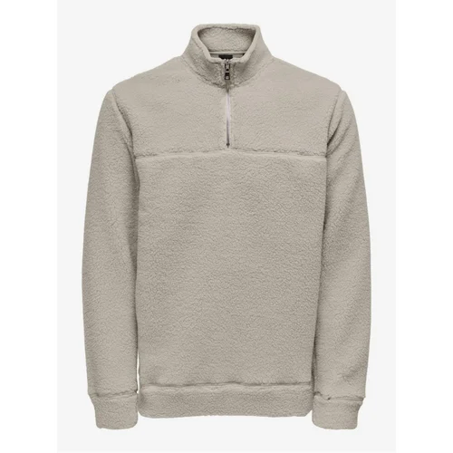 Only Men's Light Grey Sweatshirt & SONS Remy - Men