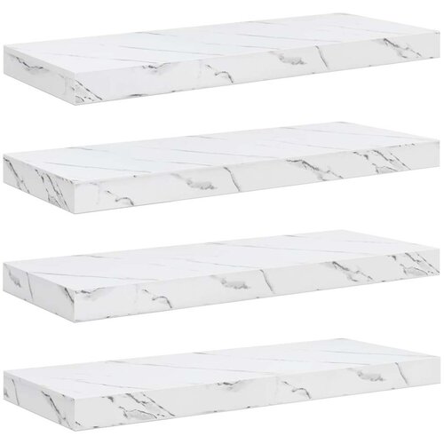  Polica na zidu Zidne 4 pcs Bijeli mramor 60 x 23 x 4 cm Slike