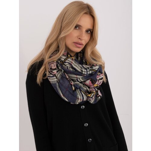 Fashion Hunters Navy blue women's checkered scarf Slike