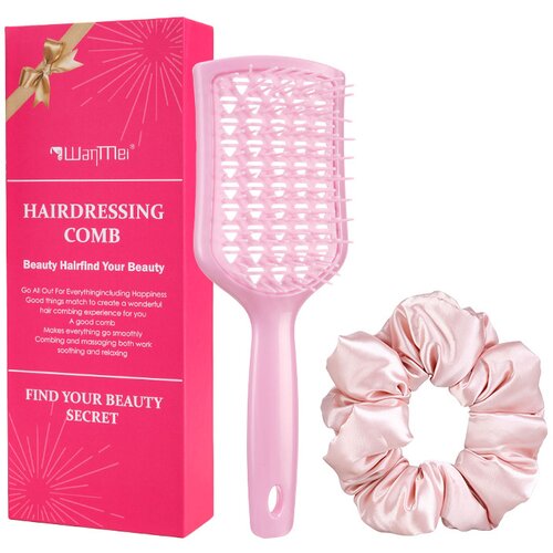 INF Komplet glavnika za razčesavanje z masažerjem za lasi&amp;scaron;če - darilni set z dvema kosoma Pink, (21872296) Slike