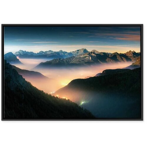  Slika - Mountain Breath (1 Part) Wide - Second Variant 90x60 U crnom drvenom okviru Slike
