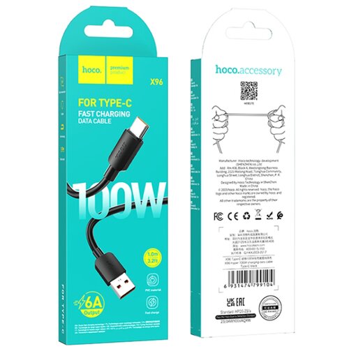 Hoco. X96 HYPER 100W TYPE-C KABEL (BLACK) Slike