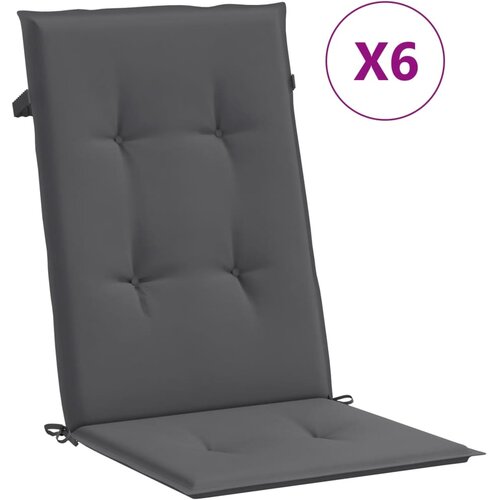  Jastuci za vrtne stolice 6 kom antracit 120x50x3 cm od tkanine Slike