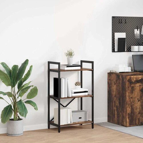 VidaXL Polica Dimljeni hrast 56 x 34 x 96 cm Konstruirano drvo Slike