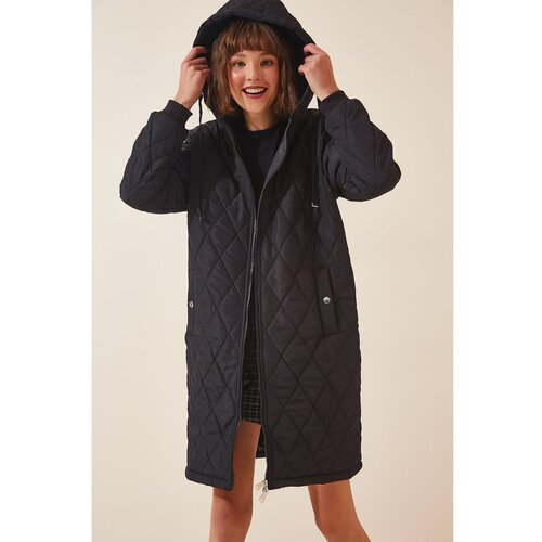  Women&amp;#039;s Black Hooded Quilted Coat Slike