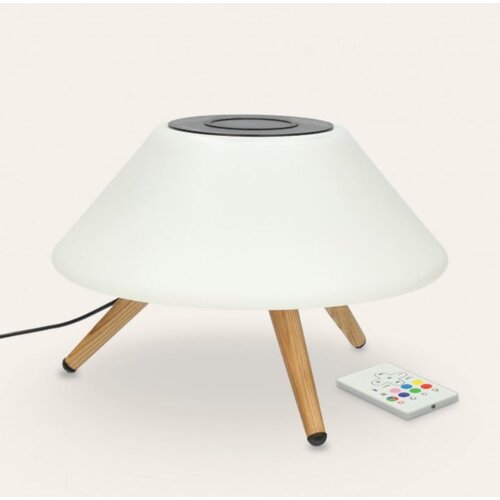 Ksix Omni svetilka in brezžični polnilec 10 W, tehnologija Qi, Bluetooth zvočnik, 7 barv, daljinski upravljalnik Slike