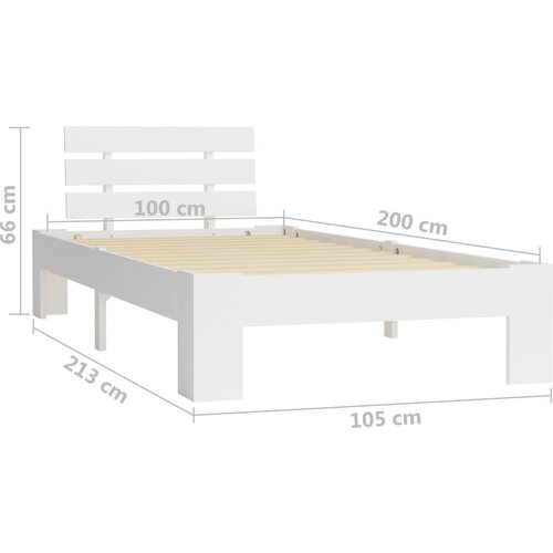  Okvir za krevet od masivne borovine bijeli 100 x 200 cm Slike