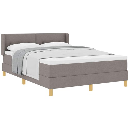 vidaXL Boxspring - Krevet s oprugama s madracem Sivo-smeđa 160 x 200 cm tkanina Cijene