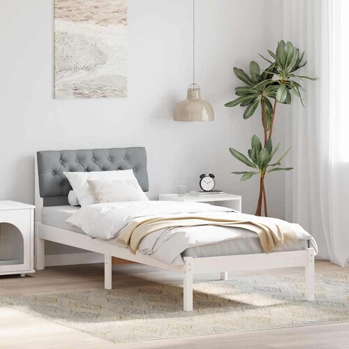  Okvir kreveta s uzglavljem Bijela i svijetlosiva 75 x 190 cm Cijene