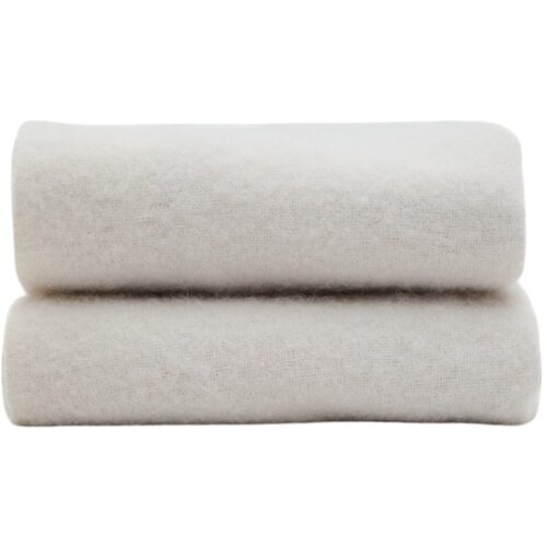 Kave Home Krem deka od mje&amp;scaron;avine vune 130x170 cm Hura &amp;ndash; Slike