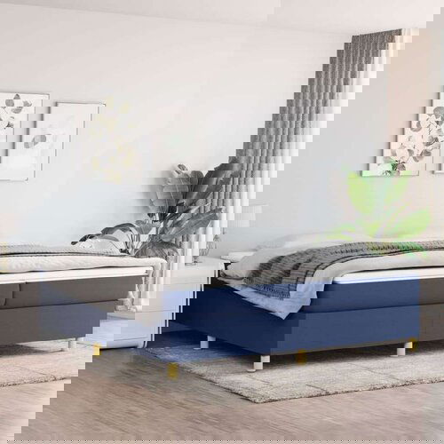  Box spring posteljni okvir moder 200x200 cm blago, (20739509) Slike