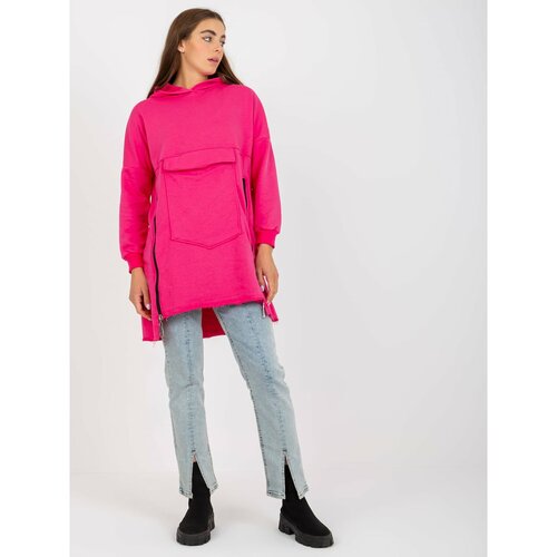 Fashion Hunters Fluo pink cotton basic hoodie Slike