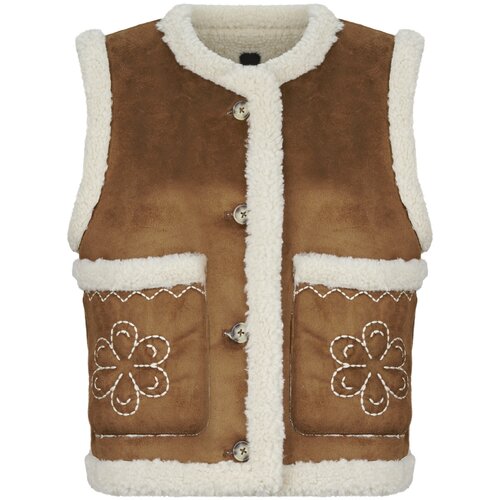 Only Telovniki &amp;amp; Jope ONLTAKANA EMB WAISTCOAT Kostanjeva Slike