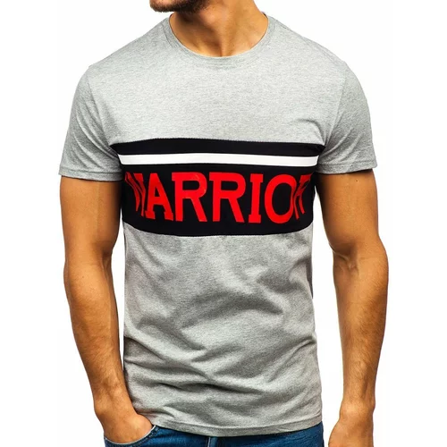 Kesi Men's T-shirt with print "Warrior" 100701 - grey,