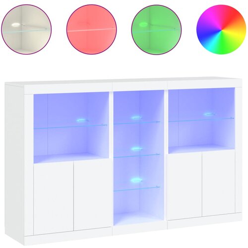 Maison Chic Komoda - Predalnik z LED lučkami bela 162x37x100 cm, (21717441) Cene