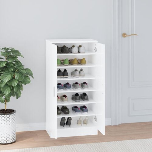  za cipele sjajni bijeli 55x35x108 cm konstruirano drvo Slike