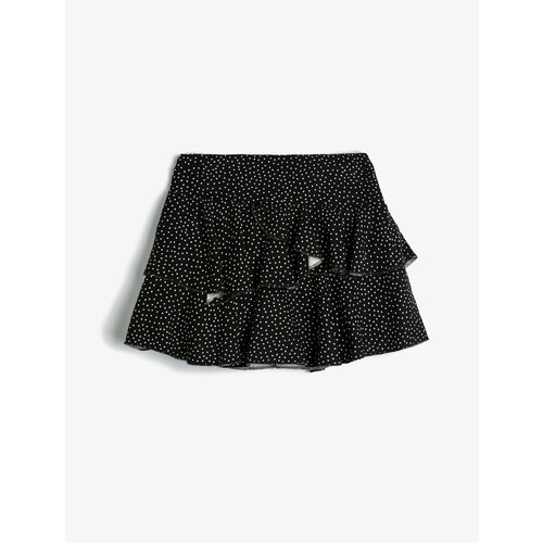 Koton Short Skirt Polka Dot Layered Viscose Fabric Elastic Waist Slike