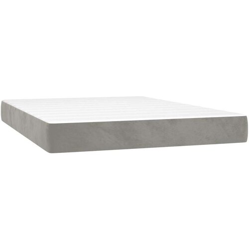 vidaXL Krevet box spring s madracem LED svjetlosivi 140x190 cm baršun Cene