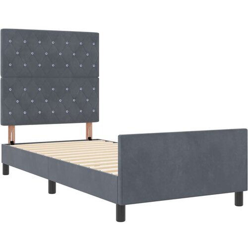 VidaXL krevetna konstrukcija tamno siva 100x200 cm bar&amp;scaron;un Slike