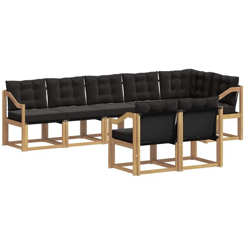 vidaXL Zunanja garnitura za sedenje z blazino 8 pcs Bela in črna, (5000281355) Cene